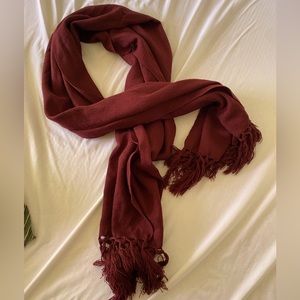 Deep red scarf from Mexico
